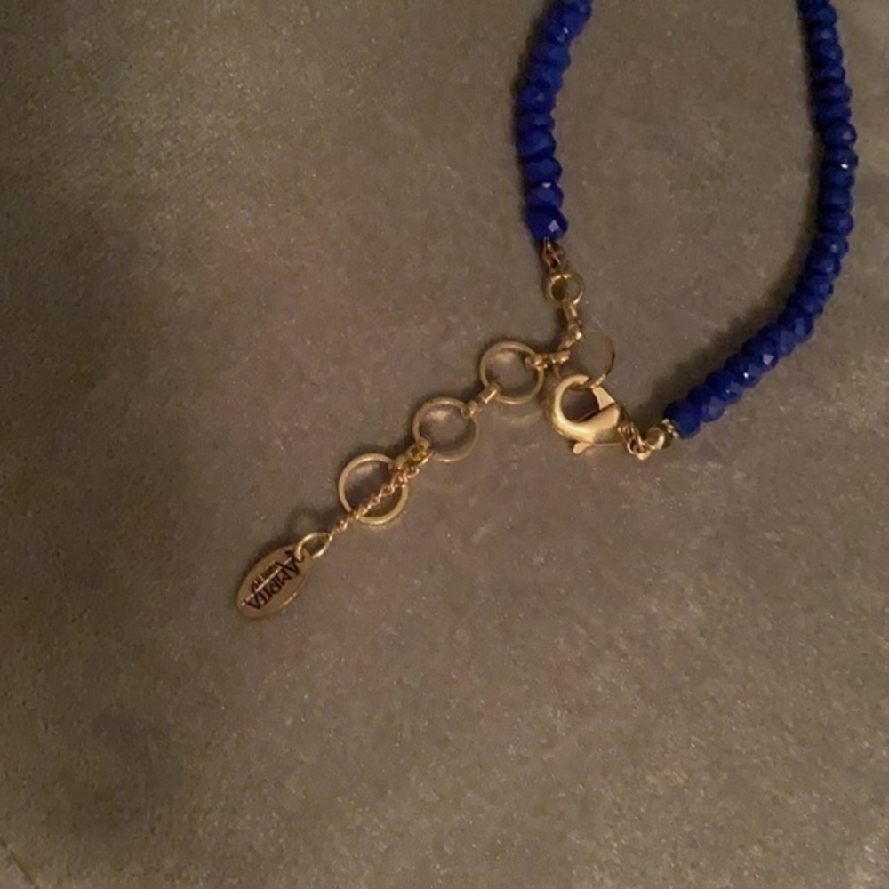 Amrita Singh Tassel Blue statement Sapphire long necklace new no tags - Picture 7 of 7